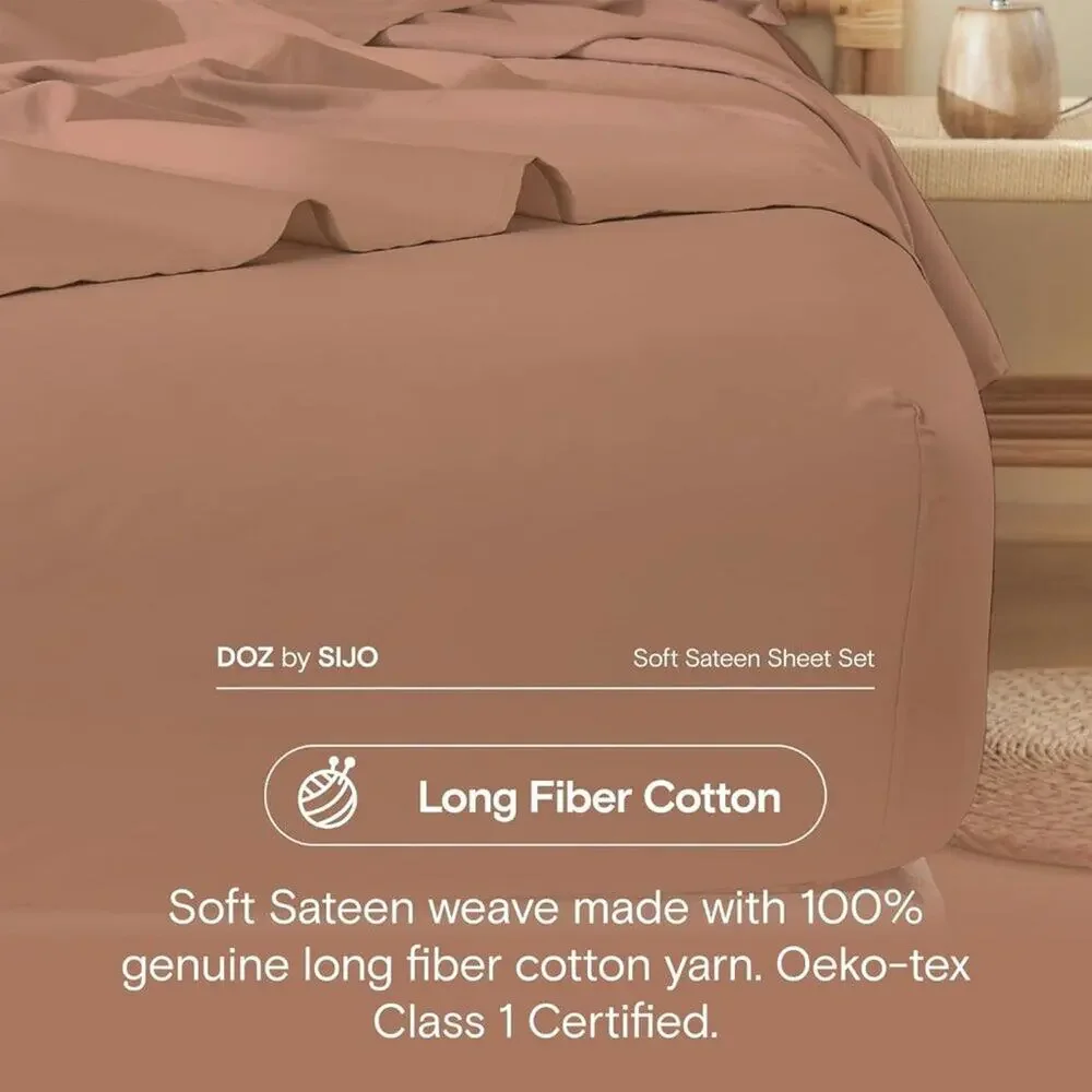 NWT DOZ by Sijo Bamboo Duvet Cover 3 PC Set Clay, King/Cal King